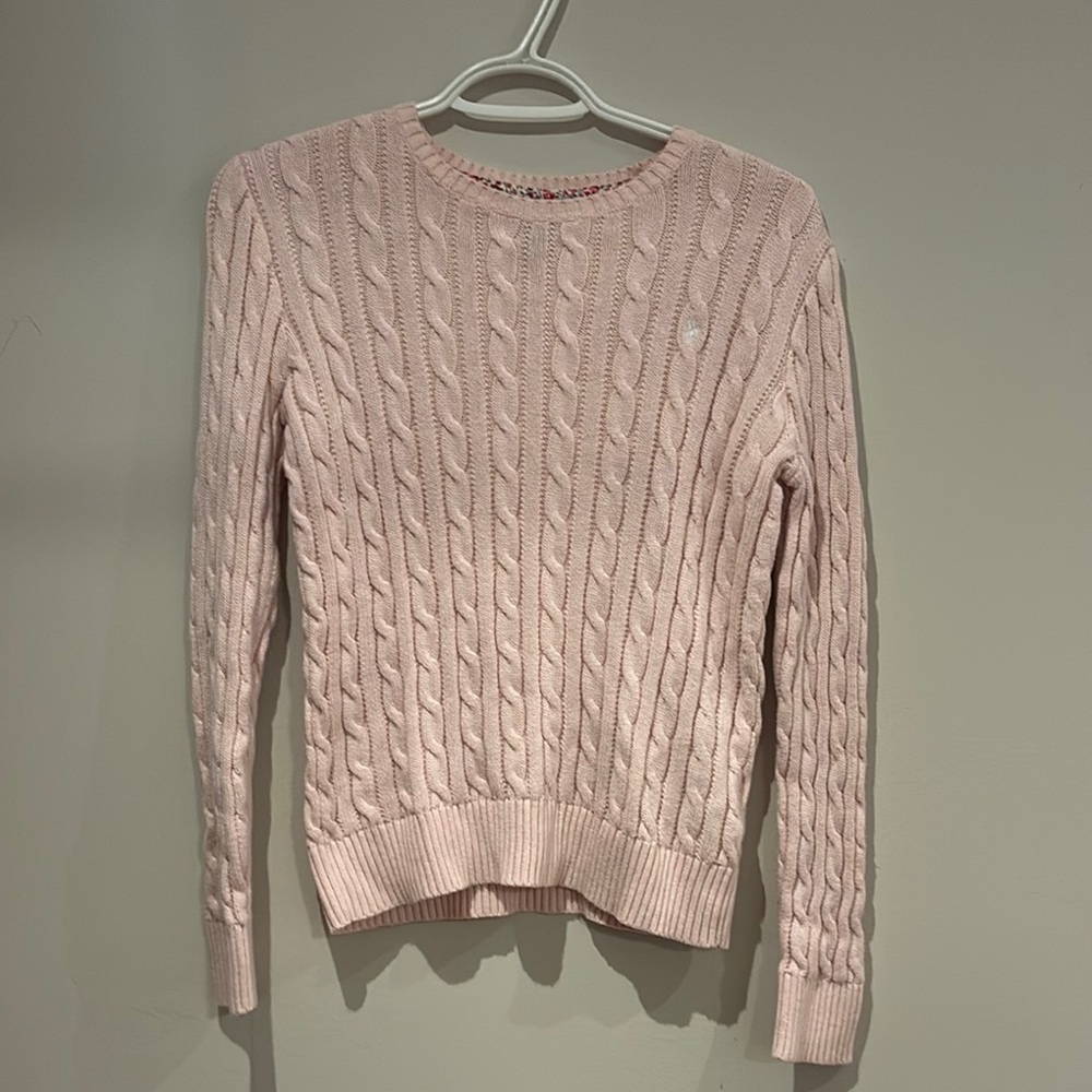Polo Ralph Lauren Light Pink Cable Knit Sweater